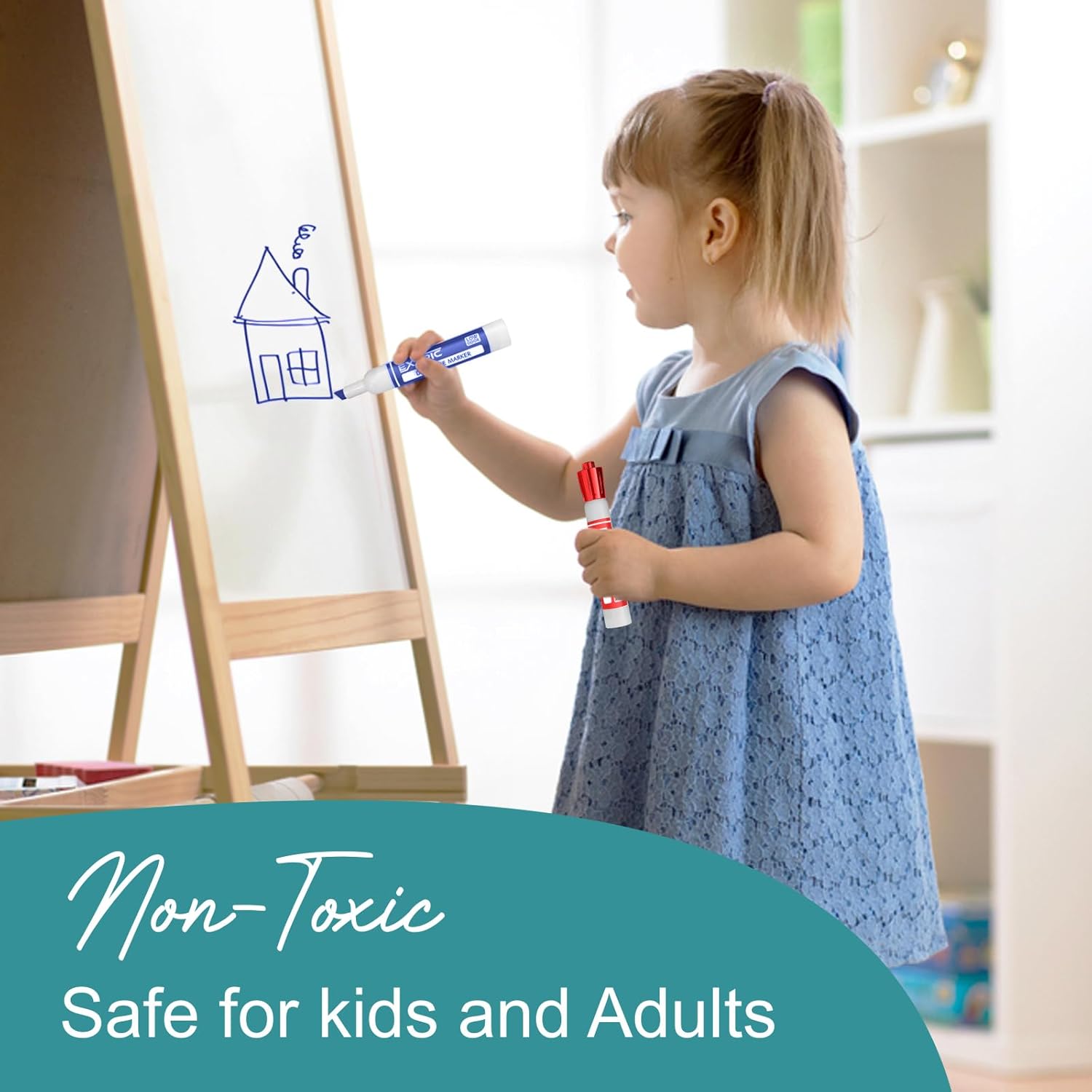 Dry Erase Markers chisel Tip, Whiteboard Markers 8 Pack Assorted Colors, White Board Marker Dry Erase, Low Odor White Board Marker for Teachers and Students