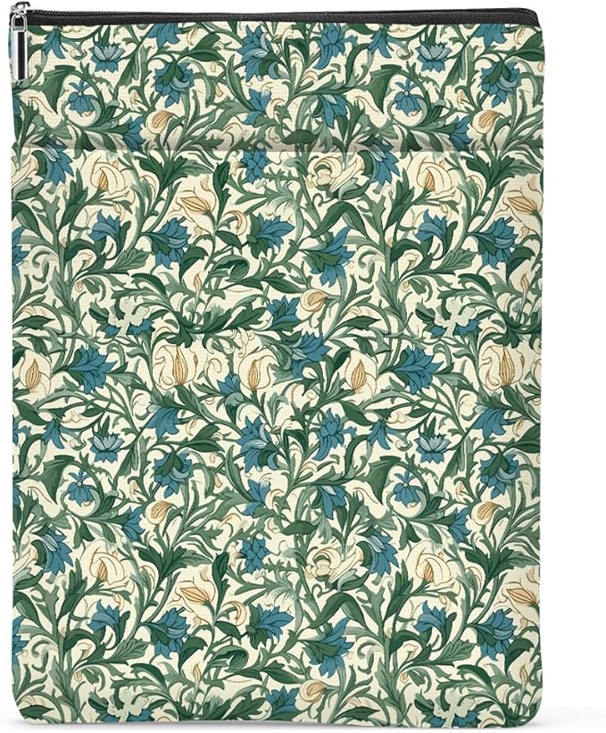 Botanical Book Sleeve, Classic Flower Book Covers for Paperbacks, Floral Book Pouch Book Protector, Book Lovers Gifts for Women Girls Her, Book Accessories Book Club Gifts Christmas Birthday Gifts