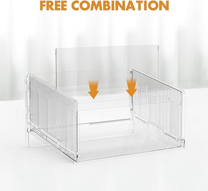 Clear Acrylic Magazine File Holder, Acrylic Desk Organizer for Office Organization and Storage with 5 Vertical Compartments