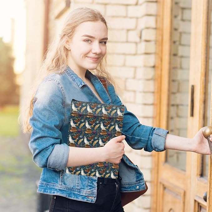 Magic Stuff Magic Owl Book Sleeve Book Cover Book Lovers Gifts Book Club Gifts Wizard Book Protector Book Gifts for Readers Women Magic Movie Fans Bibliophile Bookworm Niece Graduation Birthday Gifts