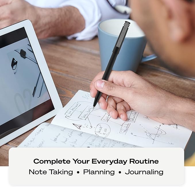 uni Roller Ball Stick Pens, 0.5 mm Micro Tip, Blue, Pack of 12