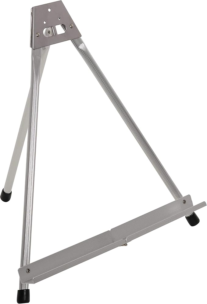 U.S. Art Supply 15" High Aluminum Tabletop Display Easel with Collapsible Folding Frame - Portable Artist Tripod Stand - Holds Canvas, Paintings, Books, Presentations, Photos, Pictures, Signs, Posters