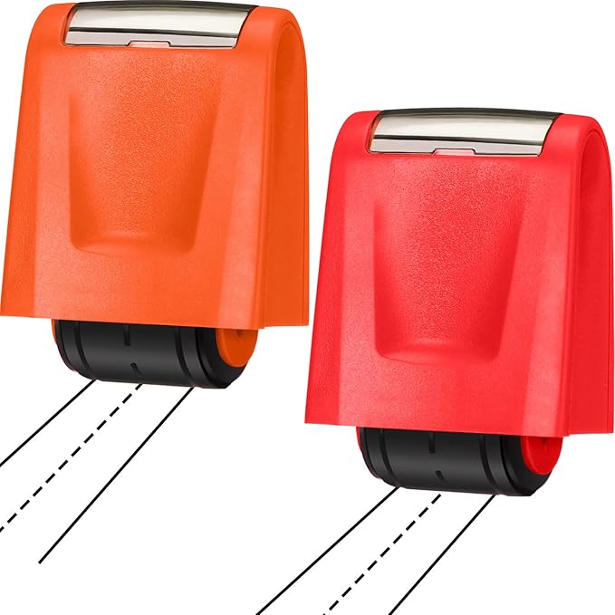 Sherr 2 Handwriting Line Stamp Roller Dashed Handwriting Lines Practice Roller Stamp for Kids, Teachers Kindergarten Education Classroom Back to School Need(2.72 x 2.44 x 1.54 Inch,Red, Orange)
