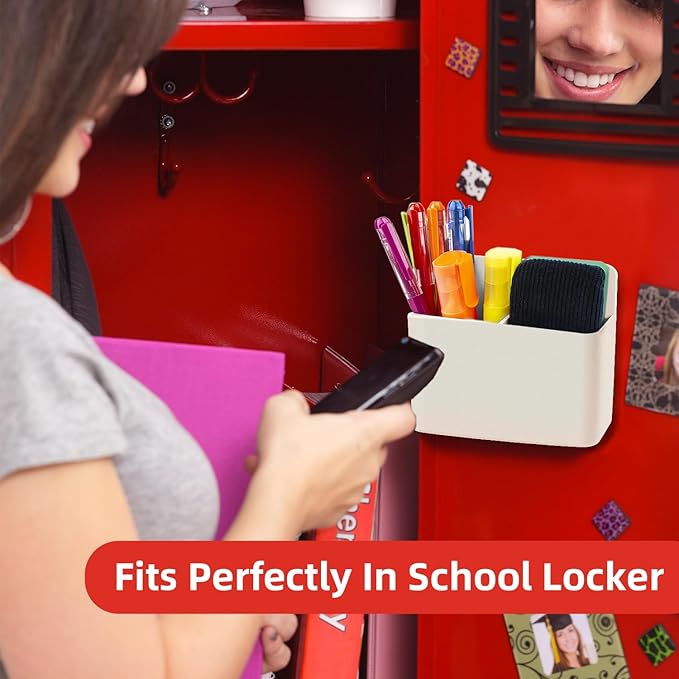 Magnetic Pen Holder,2 Pack Magnetic Dry Erase Marker Holder with Generous Compartments,Strong Magnet Storage Marker Pen Pencil Organizer for Refrigerator,Whiteboard,Locker Accessories