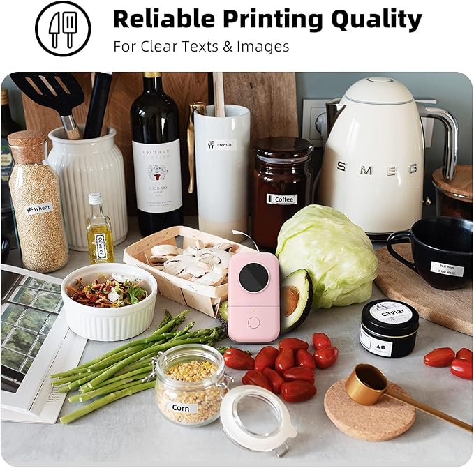 Phomemo Label Maker Machine, D30 Portable Handheld Bluetooth Mini Label Maker Printer, Multiple Templates for Smartphone Thermal Small Label Maker Rechargeable Easy to Use for Home Office School