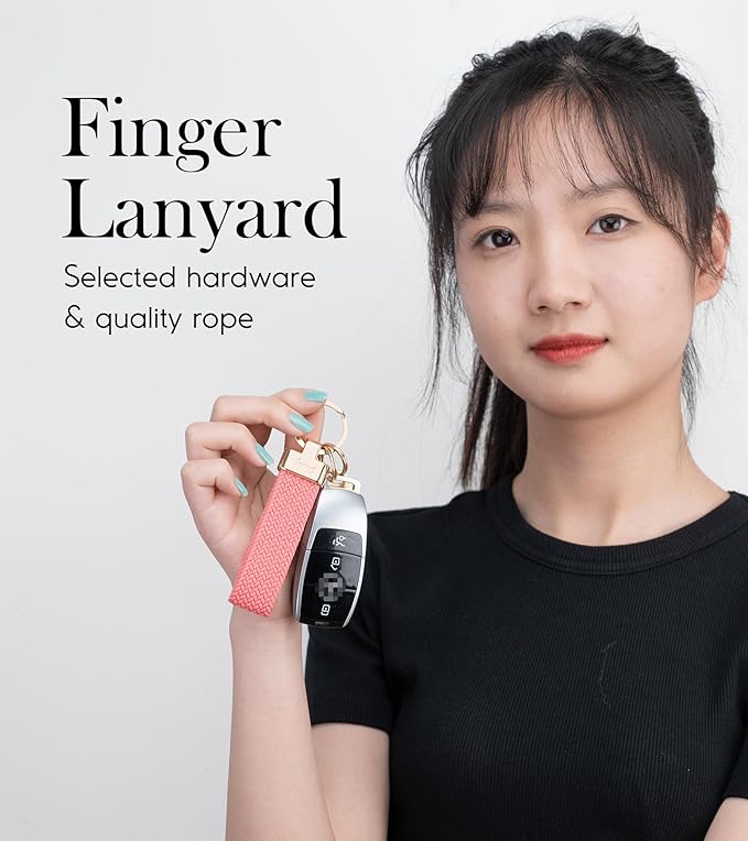 SENLLY Car Keychain, Stretchy Key Holder, Original Elastic Anti-Drop Design Finger Lanyard Strap