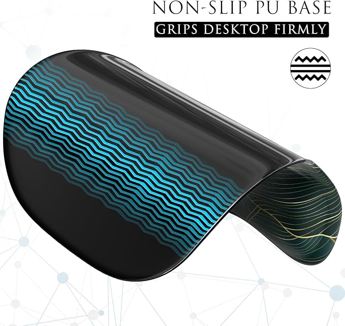 MROCO Ergonomic Mouse Pad with Gel Wrist Rest, Comfortable Mousepad with Smooth Wrist Support Surface and Non-Slip PU Base for Pain Relief, Computer, Laptop, Office & Home, 9.4 x 8.1 in, Green Leaves