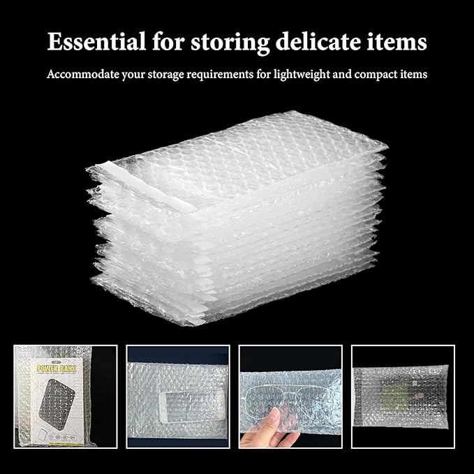 350 Pcs Clear Self Sealing Bubble Bags Plastic Thickening Cushion Packing Bags Double Wall Bubble Pouch Bag Shockproof Pack Protective Bags for Small Business Packing Shipping Storage (3.35" X 4")