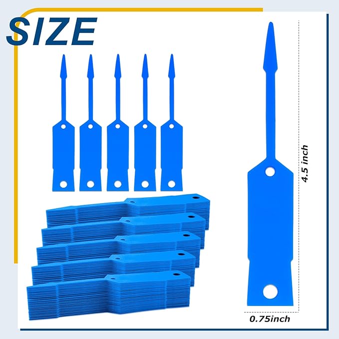 Lewtemi 1000 Pieces Self Lock Arrow ID Key Tags Car Parts Tags Key Ring Repair Labels for Office Automotive Shop Supplies(4 1/2'' X 3/4",Blue)