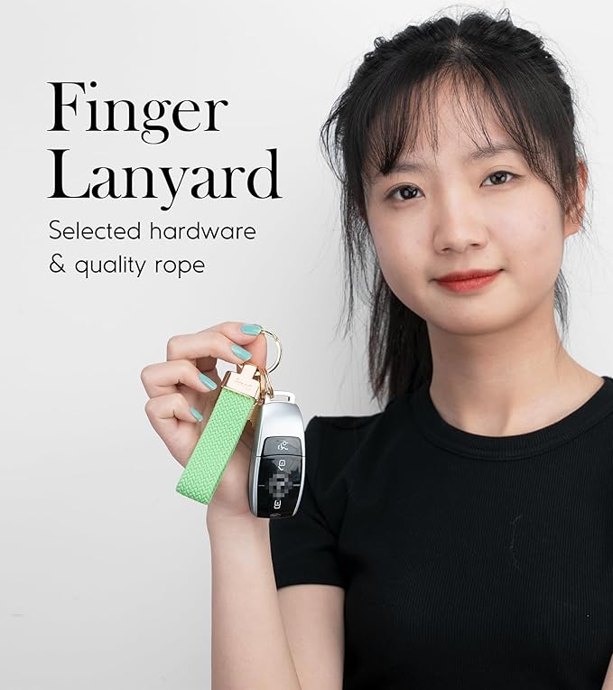 SENLLY Car Keychain, Stretchy Key Holder, Original Elastic Anti-Drop Design Finger Lanyard Strap