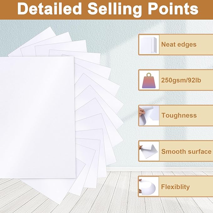 28 Sheets Shimmer White Cardstock 8.5 x 11 Craft Paper, 250gsm/92lb Premium Heavyweight Paper Card Stock for DIY Card Making, Business Cards, Wedding Invitations, Menus, Office