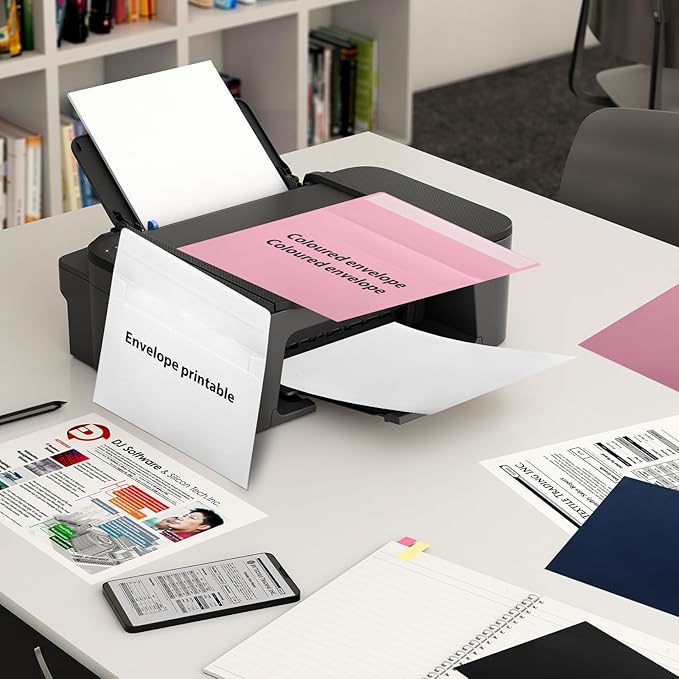 50Packs A4 Envelopes,4x6 Envelopes,4x6 Envelopes for Invitations,Printable invitation envelope,Photos, postcards, greeting cards, mailings, Wedding Self-sealing Envelopes (pink)