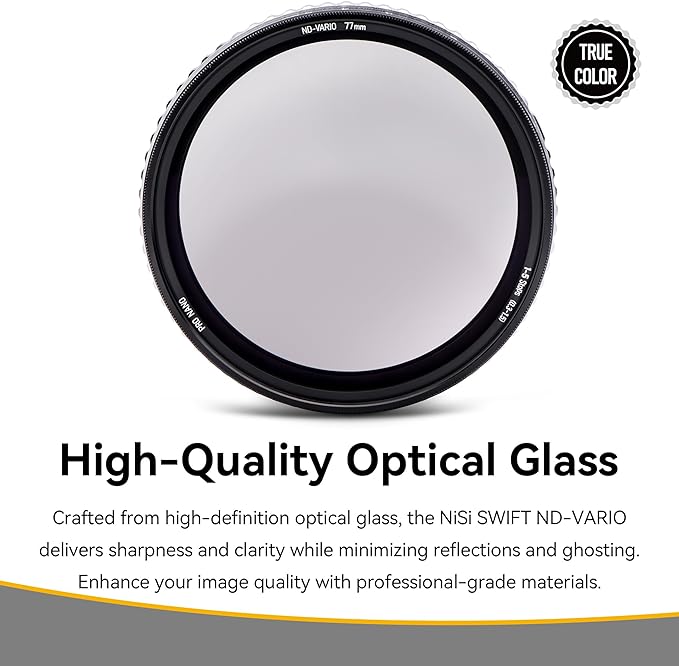 NiSi - 40.5mm Swift True Color ND-Vario, 1-5 Stops (ND2-ND32) Variable ND Filter, Dustproof and Waterproof Nano Coating Optical Glass, No Vignetting and X Effect with Lens Filter Case and Lens Cap