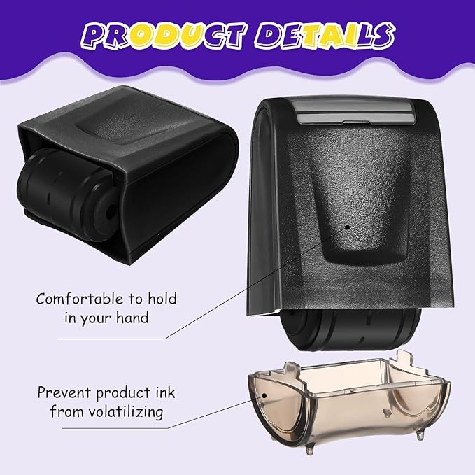 Sherr 2 Handwriting Line Stamp Roller Dashed Handwriting Lines Practice Roller Stamp for Kids, Teachers Kindergarten Education Classroom Back to School Need(2.72 x 2.44 x 1.54 Inch,Black)