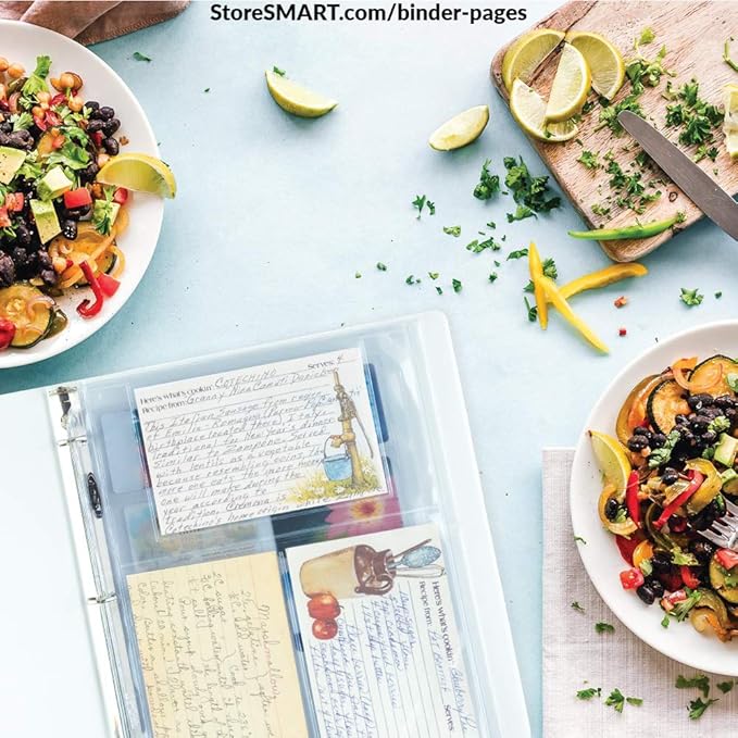 StoreSMART - Photo/Postcard Page for 3-Ring Binders - Archival-Safe Plastic - Three 4" x 6" Pocket - Holds six Photos/Postcards - 10-Pack - LC46-10