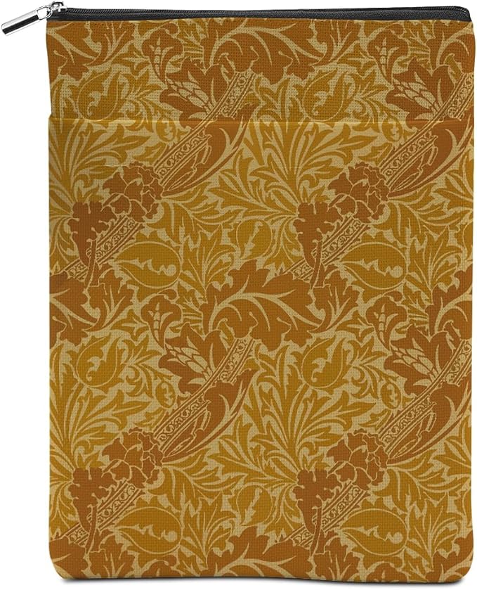 Vintage Flower Book Sleeve Book Lovers Gifts Autumn Style Waterproof Book Cover Book Accessories Book Covers for Paperbacks Book Pouch Book Protector with Front Pocket for Women Girls Readers Aunt