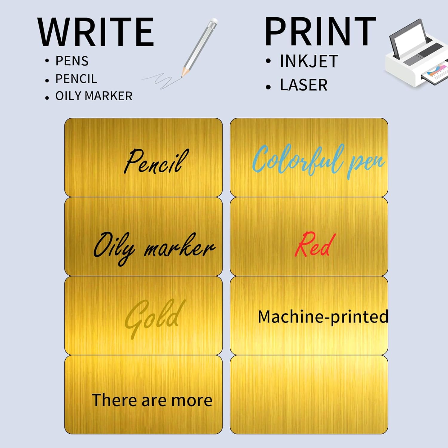 STARLIBOO Shipping Labels Stickers, 2"×4" Gold Printable Mailing Labels for Laser/Inkjet Printing- Matte Gold, Permanent Adhesive Stickers