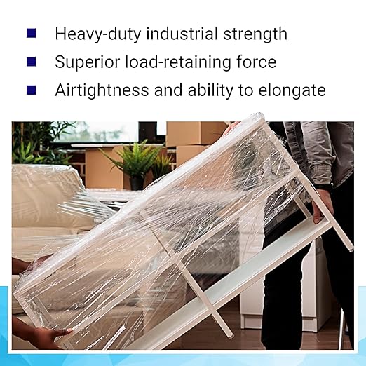 IDL Packaging 5" x 1000' Stretch Wrap Mini Roll of 80 Gauge (Pack of 10 Replenishment Rolls) - Extra Sticky Clear Plastic Wrap Film - Great Tear-Resistant Plastic Wrap for Moving and Office Needs