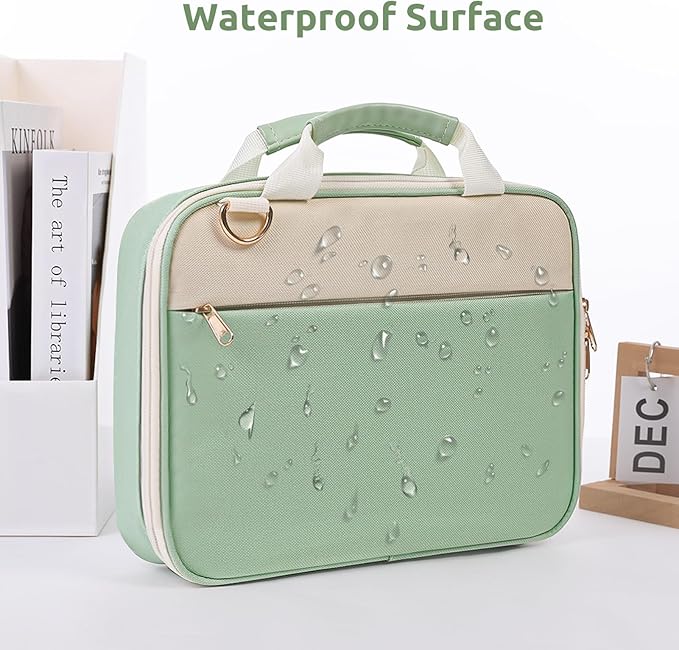 Bible Cover Case for Women, Carrying Bible Case with Zippered Pocket and Handle for Bible Accessories Supplies, Green Bible Bag with Shoulder Strap/Detachable Pen Slot for Ladies and Girls