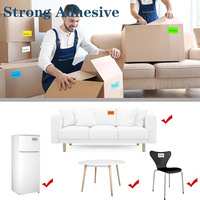 2 X 3 Inch Rectangle Color Coding Labels, Removable Square Label Inventory Stickers, Permanent Warehouse Moving Box Square Label (250Labels, Lake Blue)