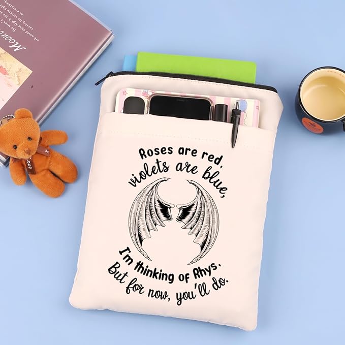 Roses are Red Violets are Blue Books Lover Gift Bat Boys Book Sleeve Book Merch Gift for Fans (Thinking of Rhys-b)