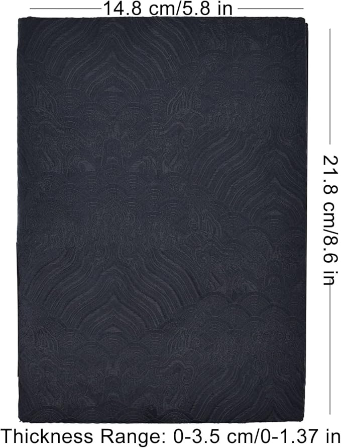 BLBMH Chinese Book CoversAdjustable Fabric Book Sleeve Cover Protector Fit for 5.5x8.5 inch Hardcover Softcover Book Novels Notebook Bible - Black