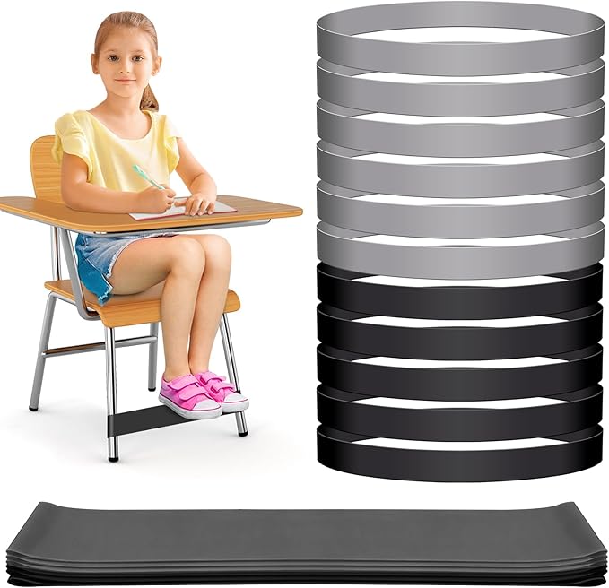20 Pack Chair Bands for Kids with Fidgety Feet, ADHD Tools for Kids, ROOKEA Sensory Room Must Haves for Adhd Kids Fidget Chair Bands Autism Classroom Must Haves ADHD Tools for Classroom Home Chairs