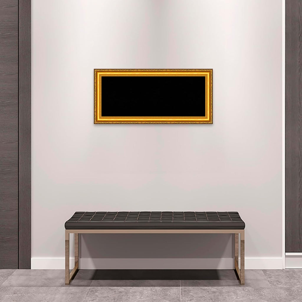 Amanti Art Black Cork Board for Wall, 16x34 Vision Board with Gold Wood Frame, Medium Corkboard Office Decor for Home Organization, Traditional Corkboard Pinboard to display items for home