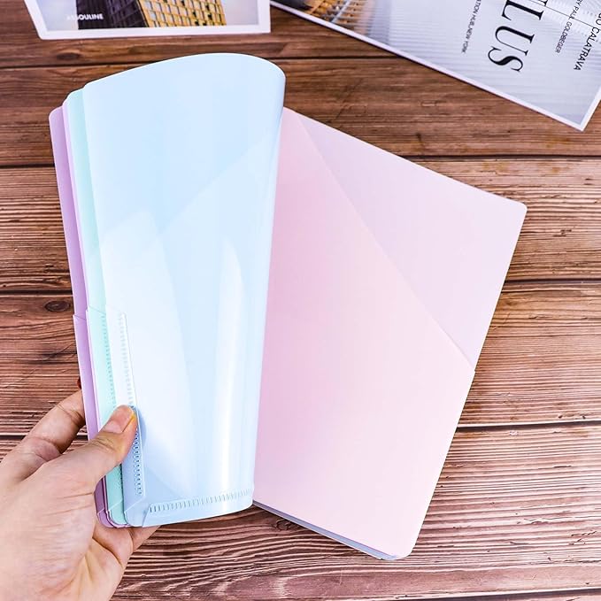 Discbound Dividers with Pockets Discbound Notebook 7x9.25'' Divider 9 Disc Bound Classic Size Planner Inserts Pocket 5pcs Plastic Index Dividers for Binder Folder Office