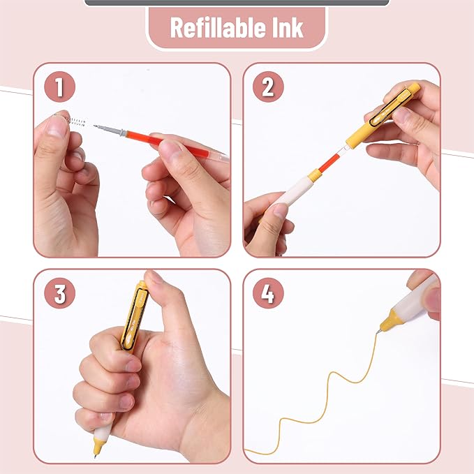 Mr. Pen- Retractable Gel Pens with Case, 12 Pack, Colorful Ink, 12 Refills, Gel Pens Fine Point 0.5mm, Retractable Pens, Cute Pens, Gel Ink Pens, Aesthetic Pens for Journaling Fine Tip Pens