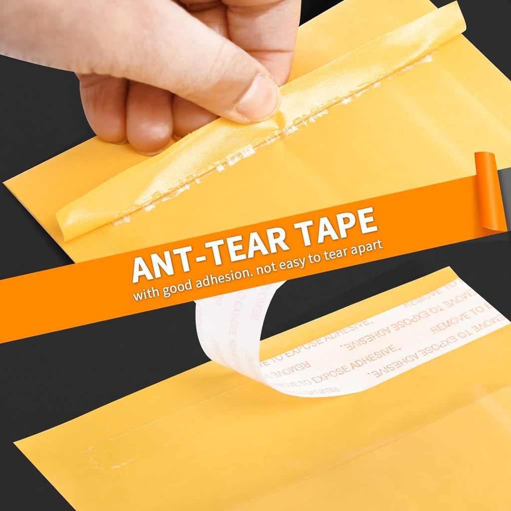 packbabol Kraft Bubble Mailers 8.5x11 Inch 50 Pcs,Small Self-Sealing Mail Shipping Bags,Yellow Padded Envelopes #2