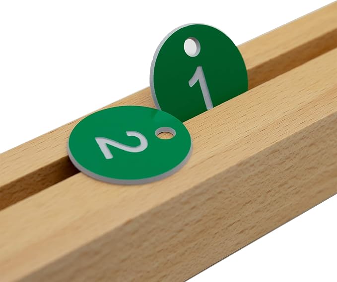 StayMax Plastic ID Number Tags Engraved Tags Key Tags Without Key Rings (1-100, Green)