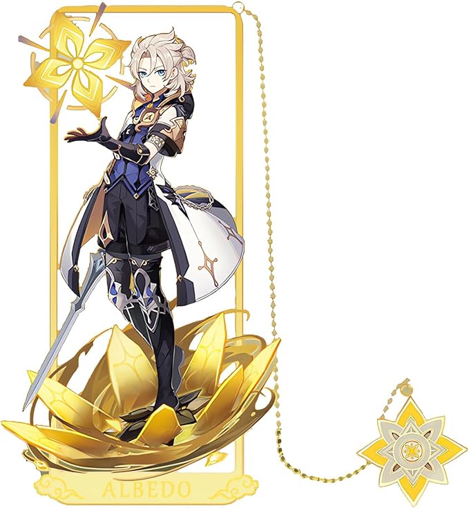 Albedo with Chain Original Genshin Impact Metal Bookmark - Collect All Your Favorite Characters!