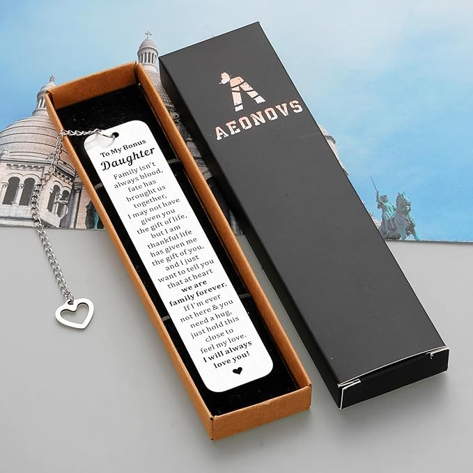 Bonus Daughter Gifts - to My Bonus Daughter Bookmarks Unbiological Daughter Gifts Stepdaughter Gifts for Stepmom Mother Daughter Gifts from Mom Birthday Christmas Valentines Gifts for Daughter