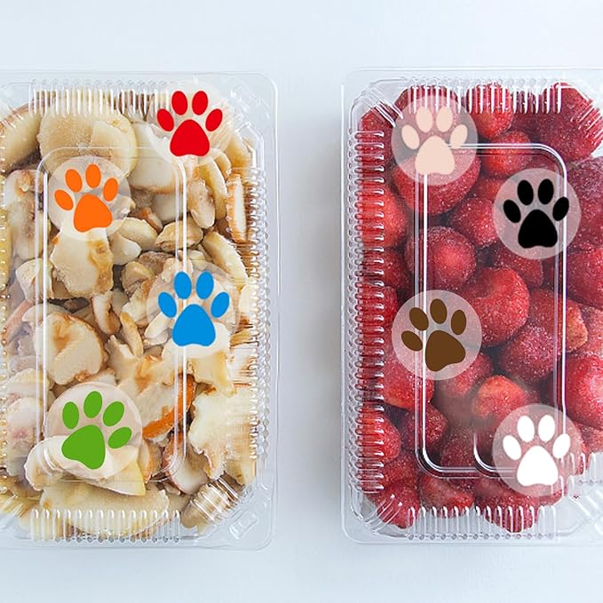 Paw Print Stickers,1.5" Clear Round Bear Paw Print Stickers Dog Puppy Paw Stickers Bear Paw Stickers with Perforation Line (500 PCS,Orange)