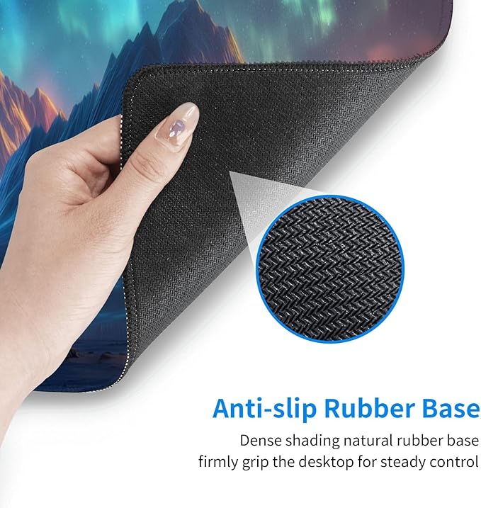 Gaming Mouse Pad Desk Pad,Extended Big Mouse Pad,31.5x11.8 Inch Long Computer Keyboard Mouse Mat Mousepad with 3mm Non-Slip Base and Stitched Edge for Gaming and Office… (Aurora)