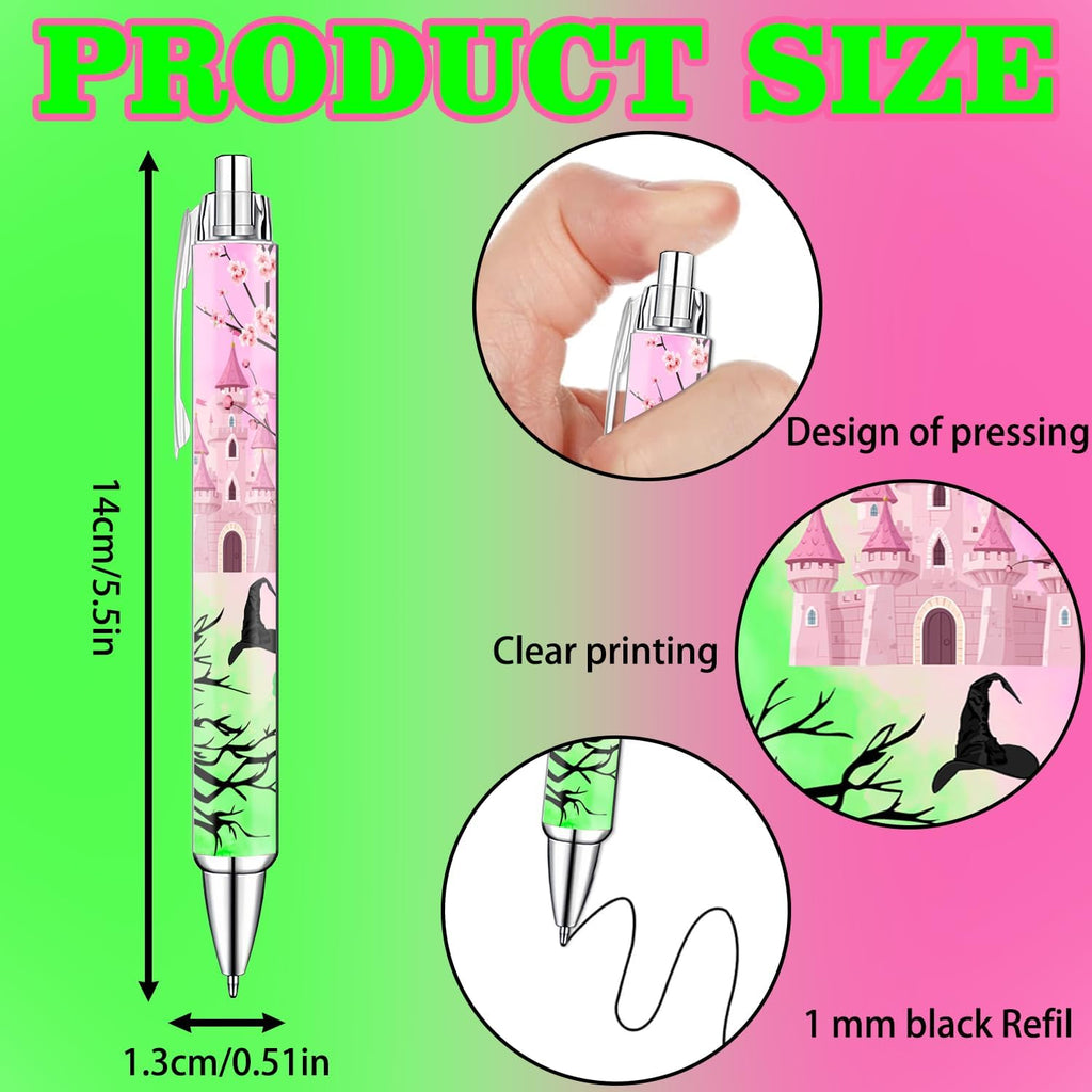 Princess and Witch Pens Set – Magical Fantasy-Themed Ballpoint Pens for Girls, Students, and Stationery Lovers – Smooth Writing Pens for School, Journaling, or Gifts – Enchanting Design, 8 Pack
