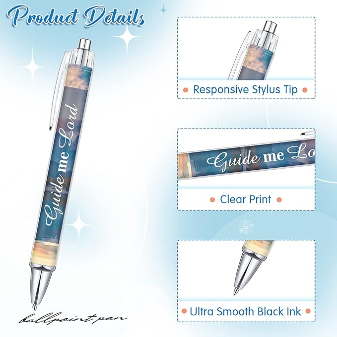 Tinlade 10 Pcs Christian Pens for Women Religious Ink Pens Easter Gifts Inspirational Quotes Bible Verse Ballpoint Funny Office Supplies for Women Men Coworker(Landscape)