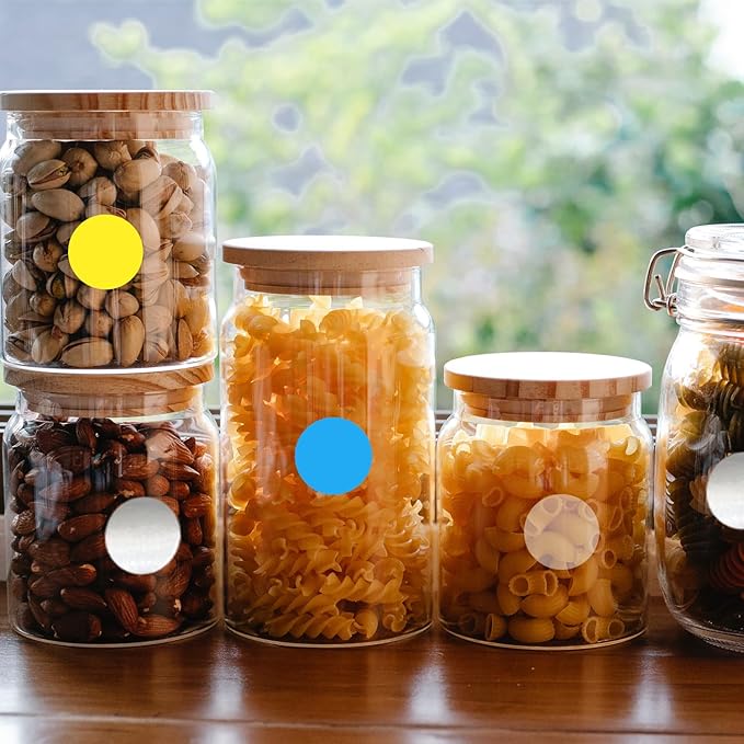 1200 Pieces 0.75 Inch Round Color Coding Label Garage Sale Stickers Blank Yard Sale Price Stickers Permanent Adhesive Dots Stickers,Easily Writable with Perforation Line (Yellow)