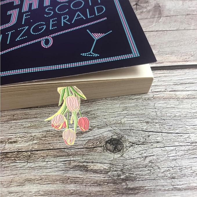 Bookmarks for Book Lovers Book Marks for Reading Women Birthday Graduation Christmas Gifts for Her Cute Metal Bookmark Book Markers Stocking Stuffers for Teens (Tulip)