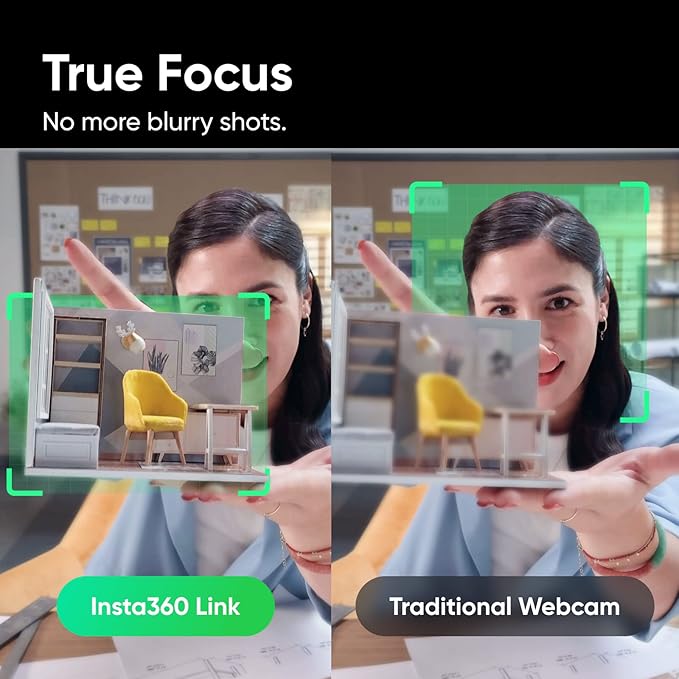 Insta360 Link - PTZ 4K Webcam with 1/2" Sensor, AI Tracking, Gesture Control, HDR, Noise-Canceling Microphones, Specialized Modes, Webcam for Laptop, Live Streaming, Zoom Certified