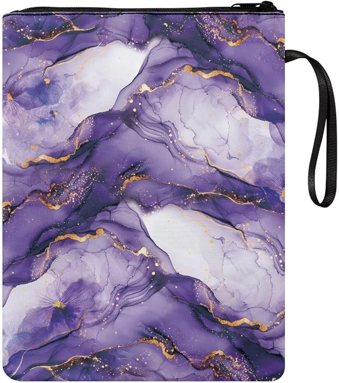COEQINE Fashion Marble Book Covers for Paperbacks 9x11 Inch Portable Book Sleeves for Book Lovers Protector Paperbacks with Front Pockets