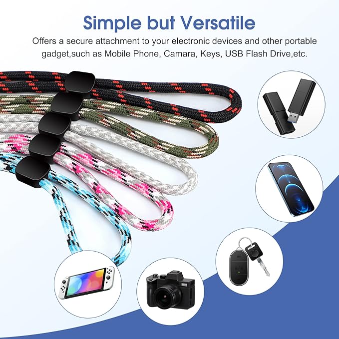 Hand Wrist Strap Lanyard, Adjustable Nylon Colorful for Mobile Phone, Camara, USB Flash Drive, ID Name Tag Badge