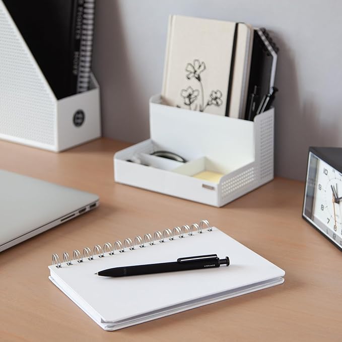 U Brands Midnight Monterey Ballpoint Pens, 4 Count, Black Soft Touch, Painted Black Details, Bold (1.0 mm) Point, Black Ink