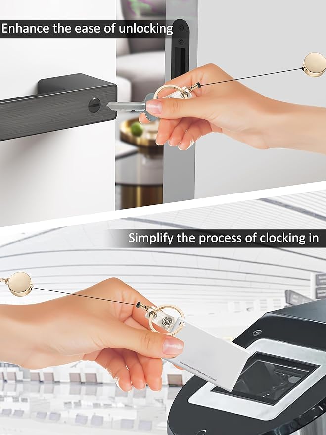 Lanyards for ID Badges and Keys,Natural Stone Beaded Teacher Lanyard for Women,Retractable Lanyard with ID Holder Cute Lanyards for Teachers（White）