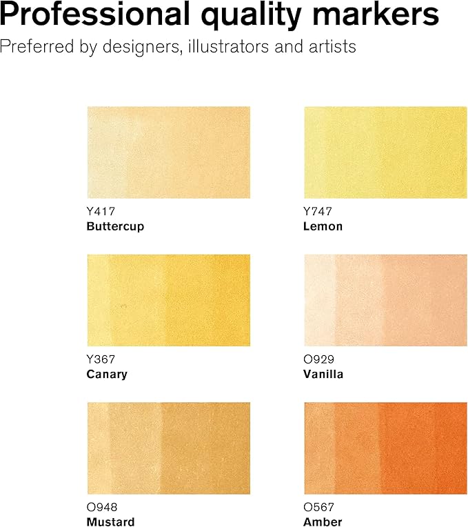 Winsor & Newton ProMarker Set, 6 Count, Yellow Tones