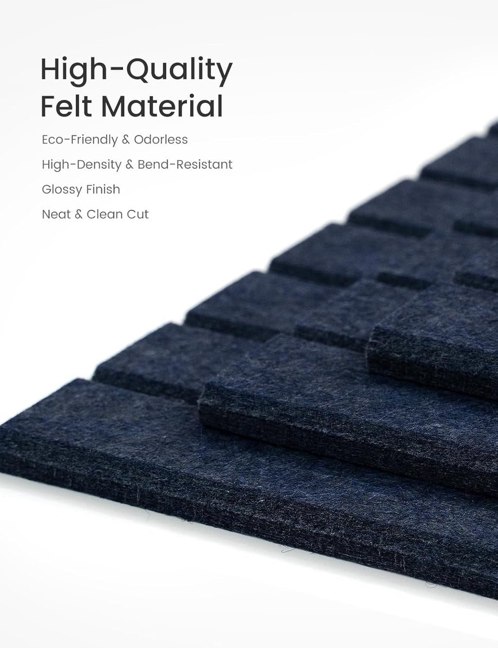 Bumusty Large Cork Board Alternative-47 x35 Felt Bulletin Board Tiles, with 30 Pushpins, 70 Adhesive Tabs, 12-Pack Slat Wall Paneling, Cork Boards for Office Push Pin Board Felt Board-Denim Blue