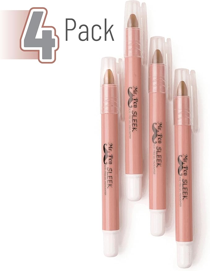 Mr. Pen- Gel Highlighter, 4 Pack, Bible Highlighters No Bleed, No Bleed Highlighters, Bible Highlighter, Bible Markers, Gel Highlighters for Bibles, Highlighter