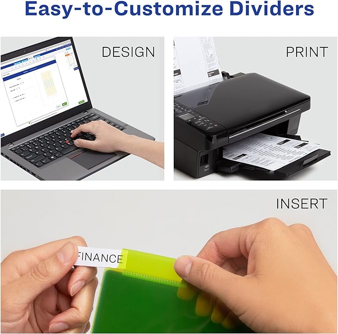 Avery Dividers for 3 Ring Binders, 8-Tab Binder Dividers, Plastic Binder Dividers, Insertable Big Tabs, Multicolor, 3 Sets (71901)