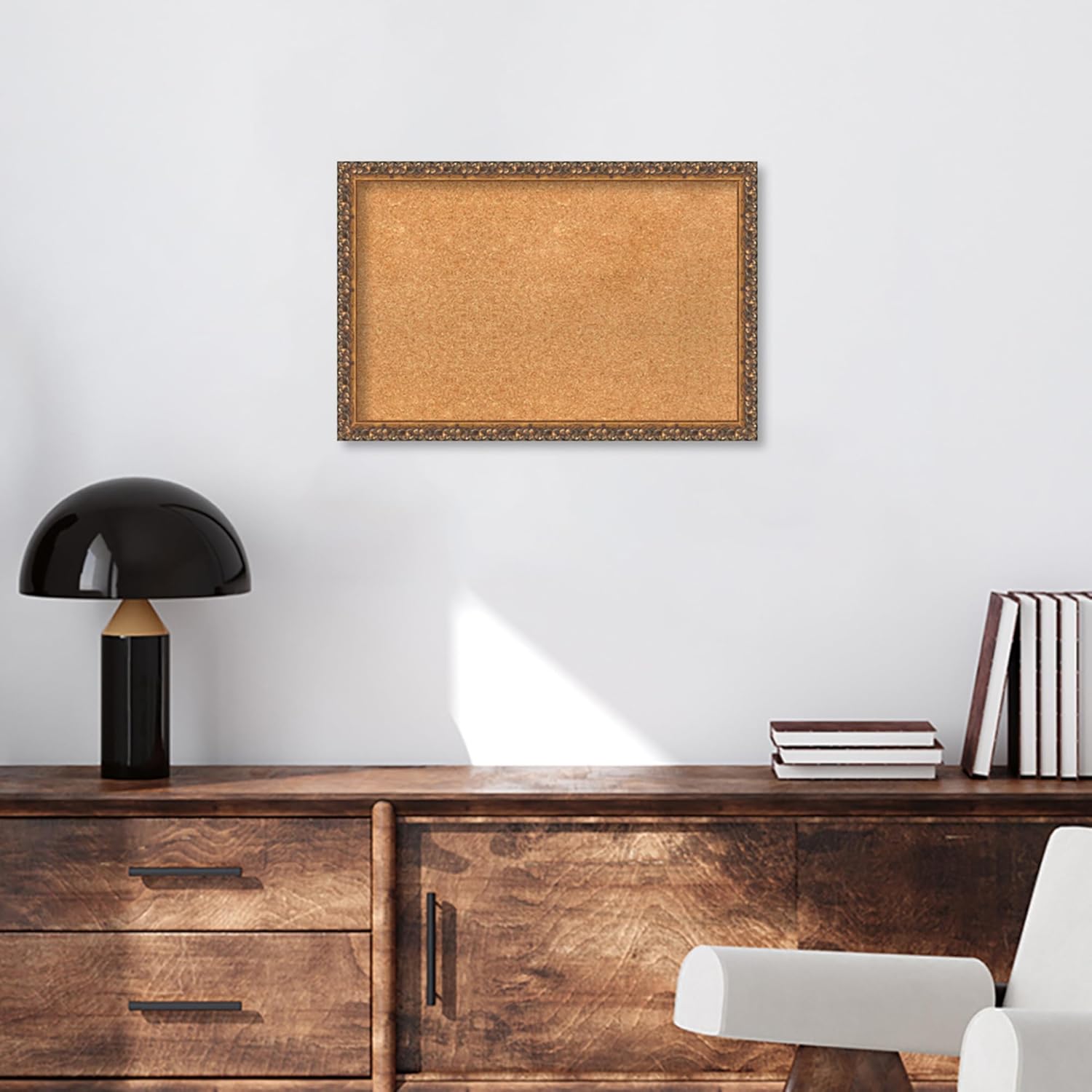 Amanti Art Natural Cork Board for Wall, 16x24 Vision Board with Bronze Frame, Small Corkboard Office Decor for Home Organization, Traditional Corkboard Pinboard to Display Items for Home Organization